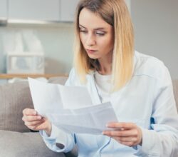Image d'une femme faisant ses factures